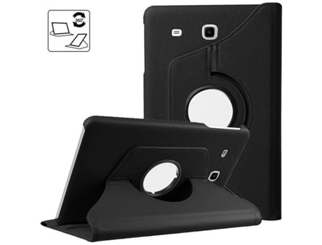 Estojo para Galaxy Tab e 9,6 Rotação 360º com Capa Protetora para Tablet para Samsung Galaxy Tab e 9,6 [Preto]