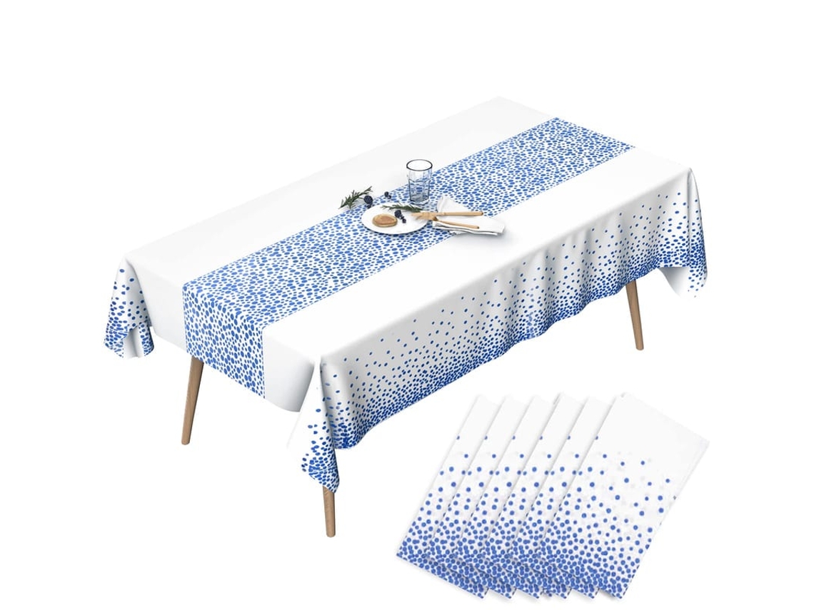Mantel Retangular Azul Impermeável Para Festa De Material Ecológico Peva 54x108 Polegadas