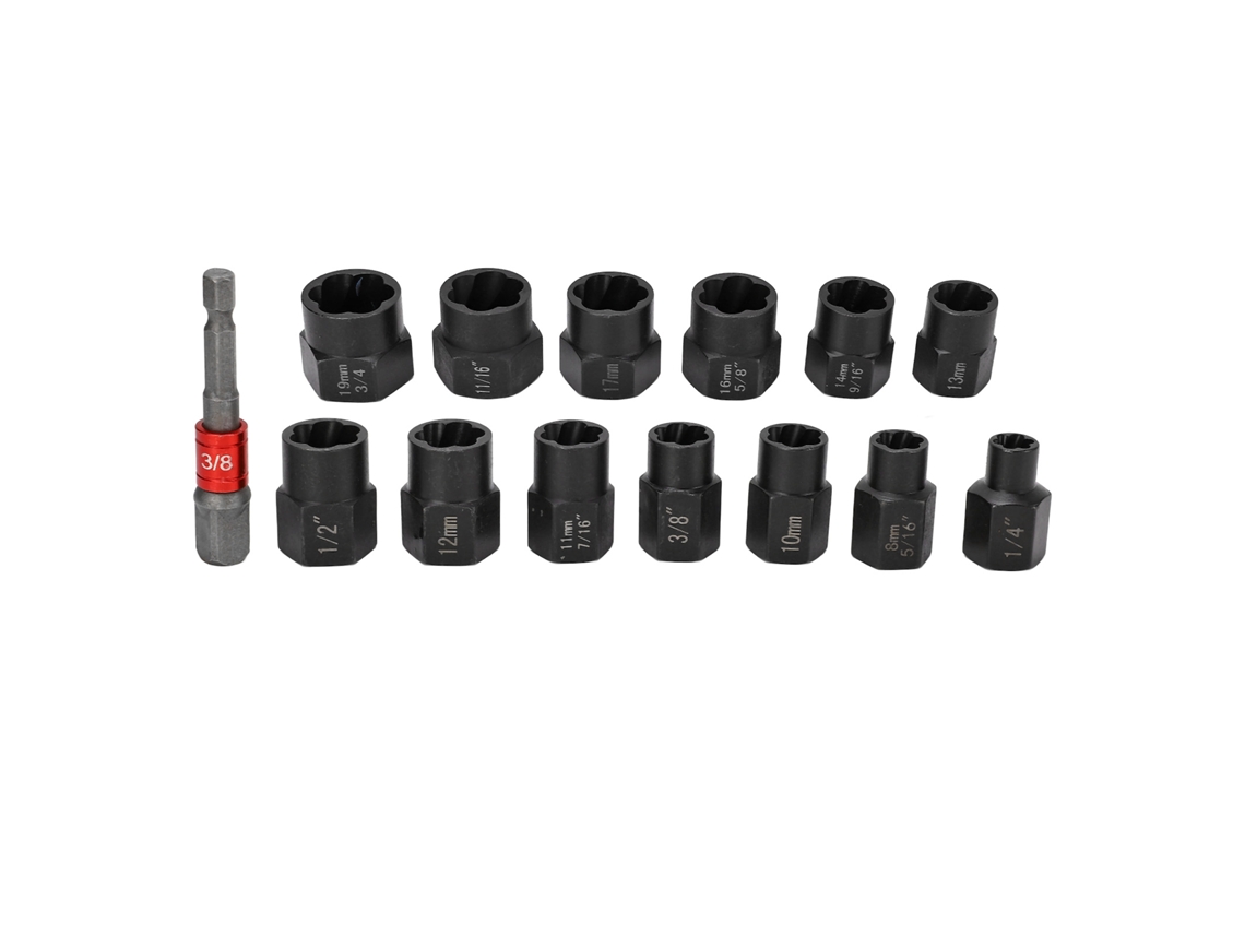 Kit Removedor De Porcas Danificadas Laxiscreed Para Parafusos 3/8", Solução Eficiente Para Reparações