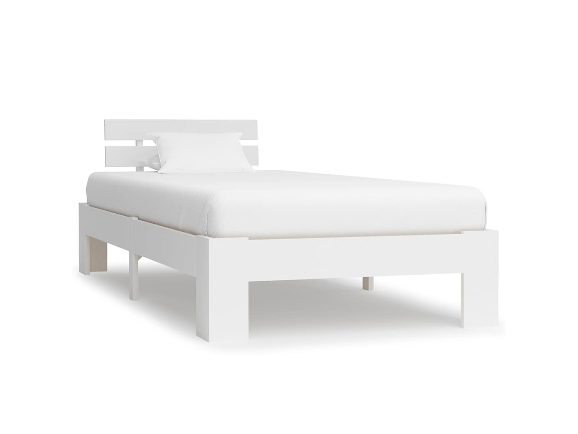 Vidaxl Estrutura De Cama 90x200 Cm Pinho Maciço Branco