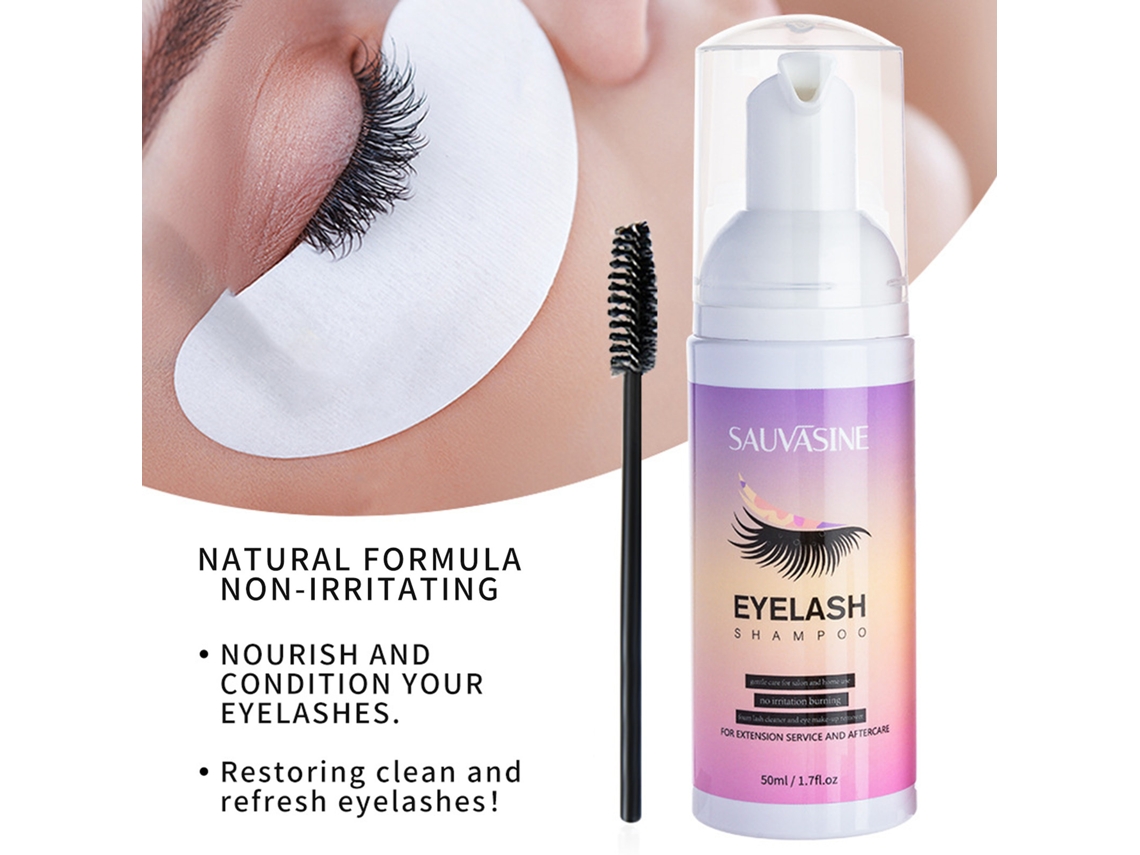 50ml Champú E Limpiador De Pestañas Para Extensões E Pestañas Naturais
