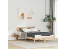 Vidaxl Estrutura Da Cama Com Cabeceira Castanho 140 X 190 Cm