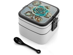 Lancheira Para Adultos Com Colher, Recipiente Fofo E Empilhável De Camada Dupla, À Prova De Vazamentos, Estilo Bento