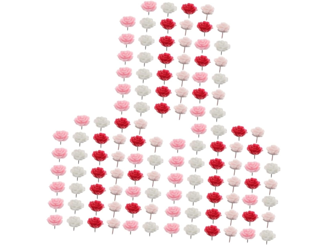 Conjunto De 120 Alfinetes Decorativos Em Formato Flor Para Quadros