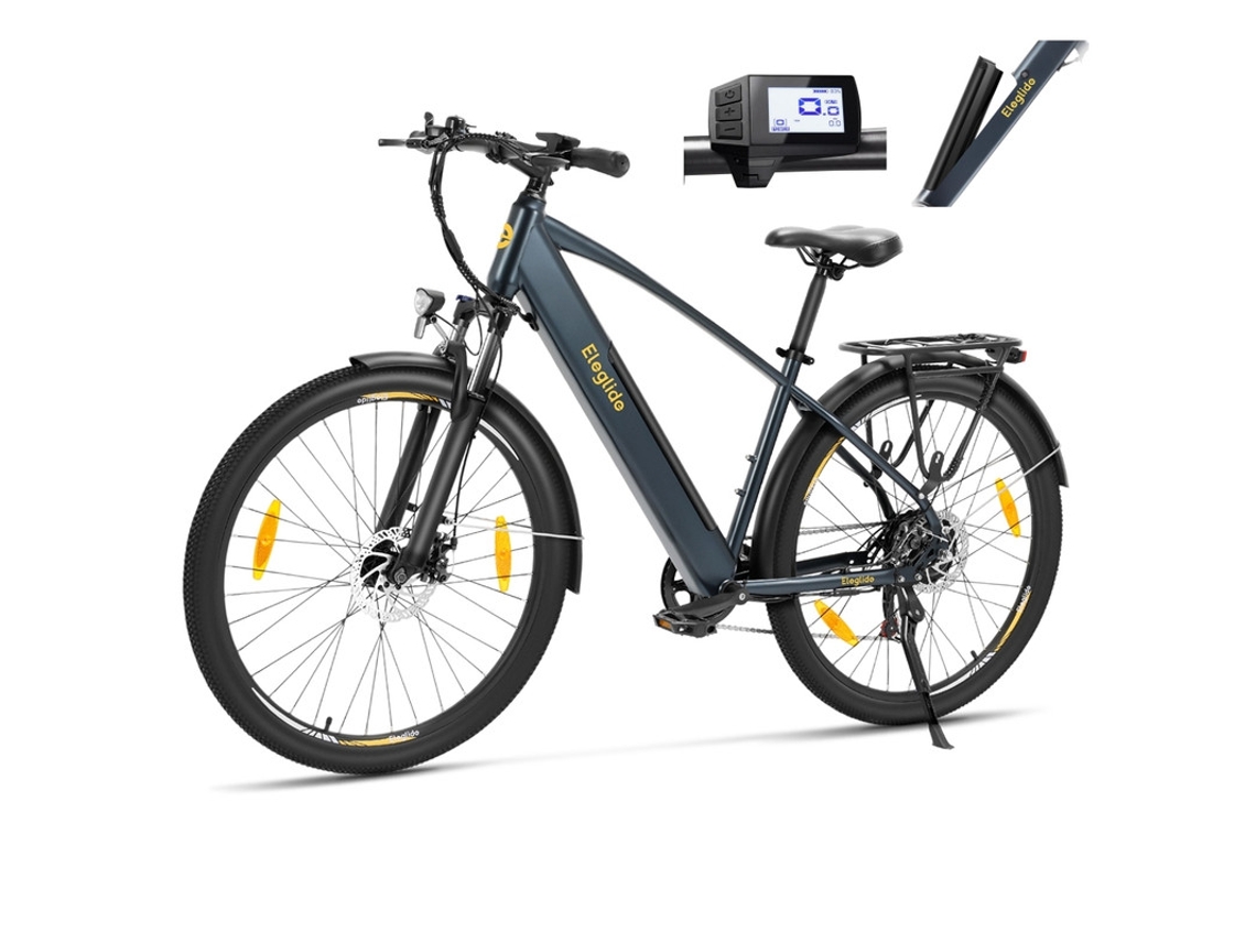 Eleglide T1 Bicicleta Elétrica 27.5'' 250w Com Bateria Removível 36v 13ah Até 100km Shimano 7 Velocidades Suspensão Dianteira Travões De Disco Preta