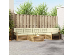 Vidaxl Conjunto De Sofás Para Exterior 6 Unid. Branco E Creme