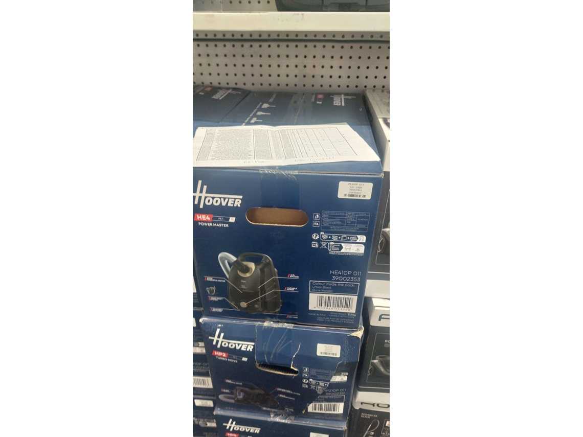 Aspirador com Saco HOOVER HE410P 011 HE4 Pet (Outlet Caixa Aberta - Saco de Pó: 4.5 L - 65 dB - Preto)