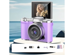 Câmara Digital Tela Articulada De 2,4 Polegadas Com Luz De Preenchimento (roxa - Cartão De 32 Gb) Cuich