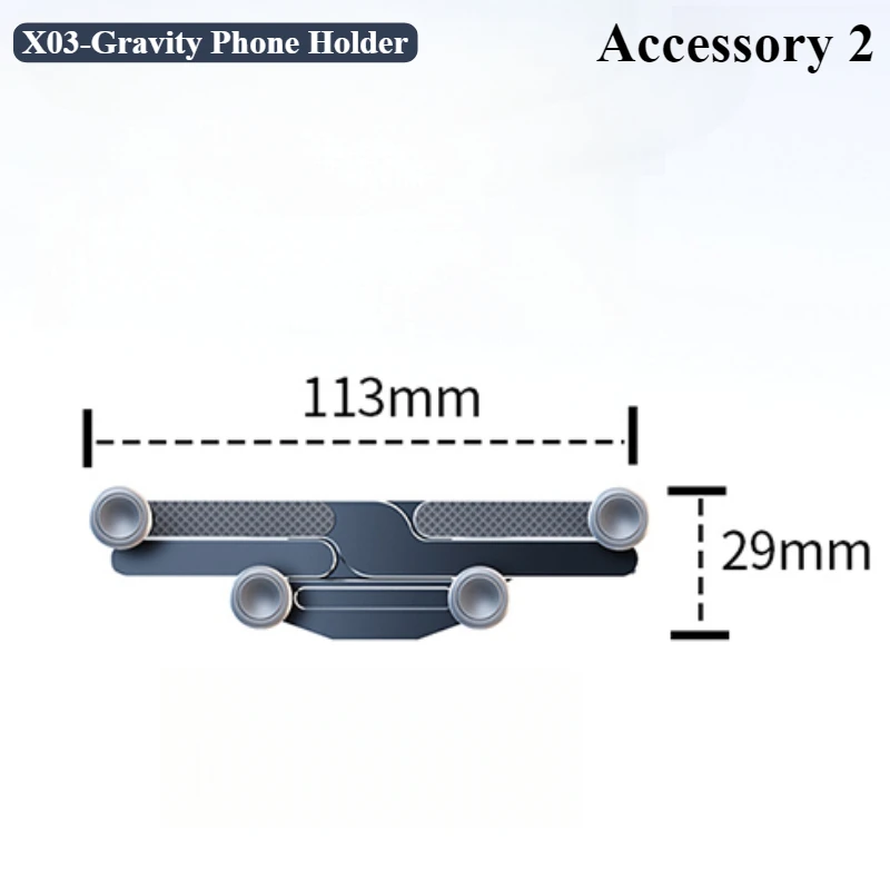 Suporte Universal Para Celular No Painel Do Carro Hipacool, Ajustável De 4,7 A 7,2 Polegadas, Acessório 2, Cinza.