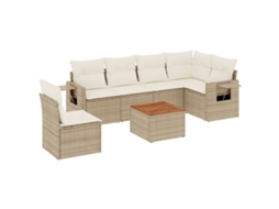 Garden Sofa Set, Garden Sofa Sets Vidaxl Bege Rattan / Vime (n/a)