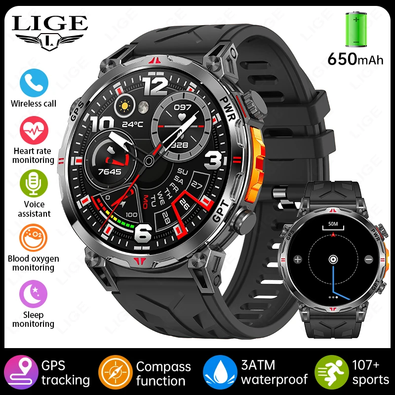 Polegadas, Frequência Cardíaca, Chamadas Bluetooth MDUG (preto, Pulseira de Aço)