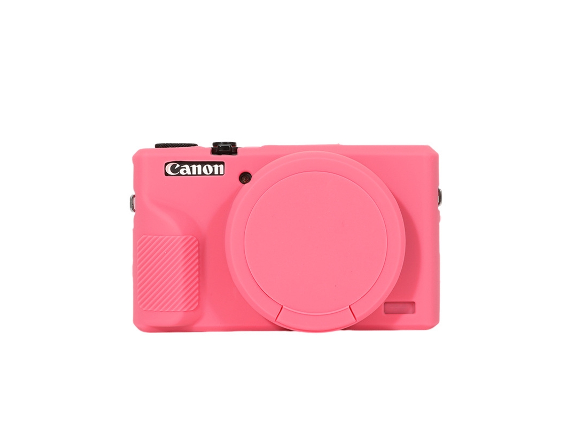 Capa Protetora de Silicone Macio para Canon Powershot G7x Mark Iii / G7x Iii / G7x3 com Tampa de Lente Rosa Pêssego XIAOMOYU