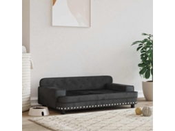 Vidaxl Cama 90x53x30 Cm Veludo Preto