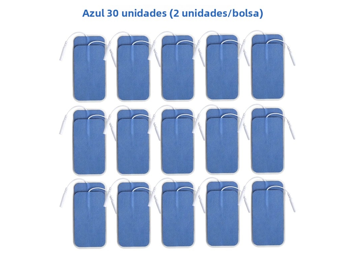 Adesivos de Eletrodo Não Tecido, 5*9cm, com Conector de 2mm MDUG (azul, 30 Unidades, 5x9cm)