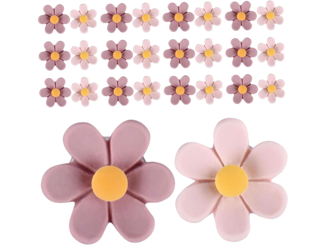 Tachinhas Decorativas Kichvoe, Em Plástico E Metal, Com Formato De Flor Tridimensional, Pacote Com 50 Unidades, Ideais