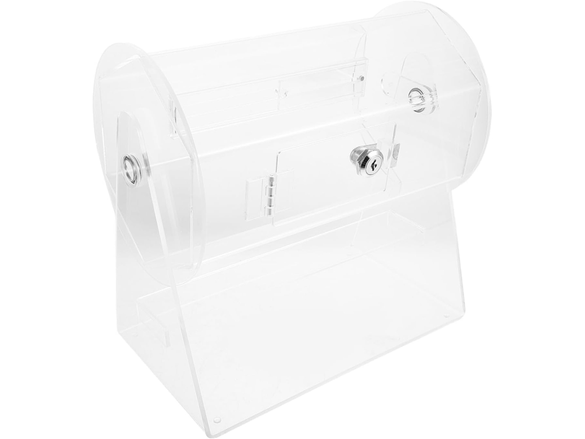 Tambor Giratório Grande De Acrílico Para Rifas Com Suporte.