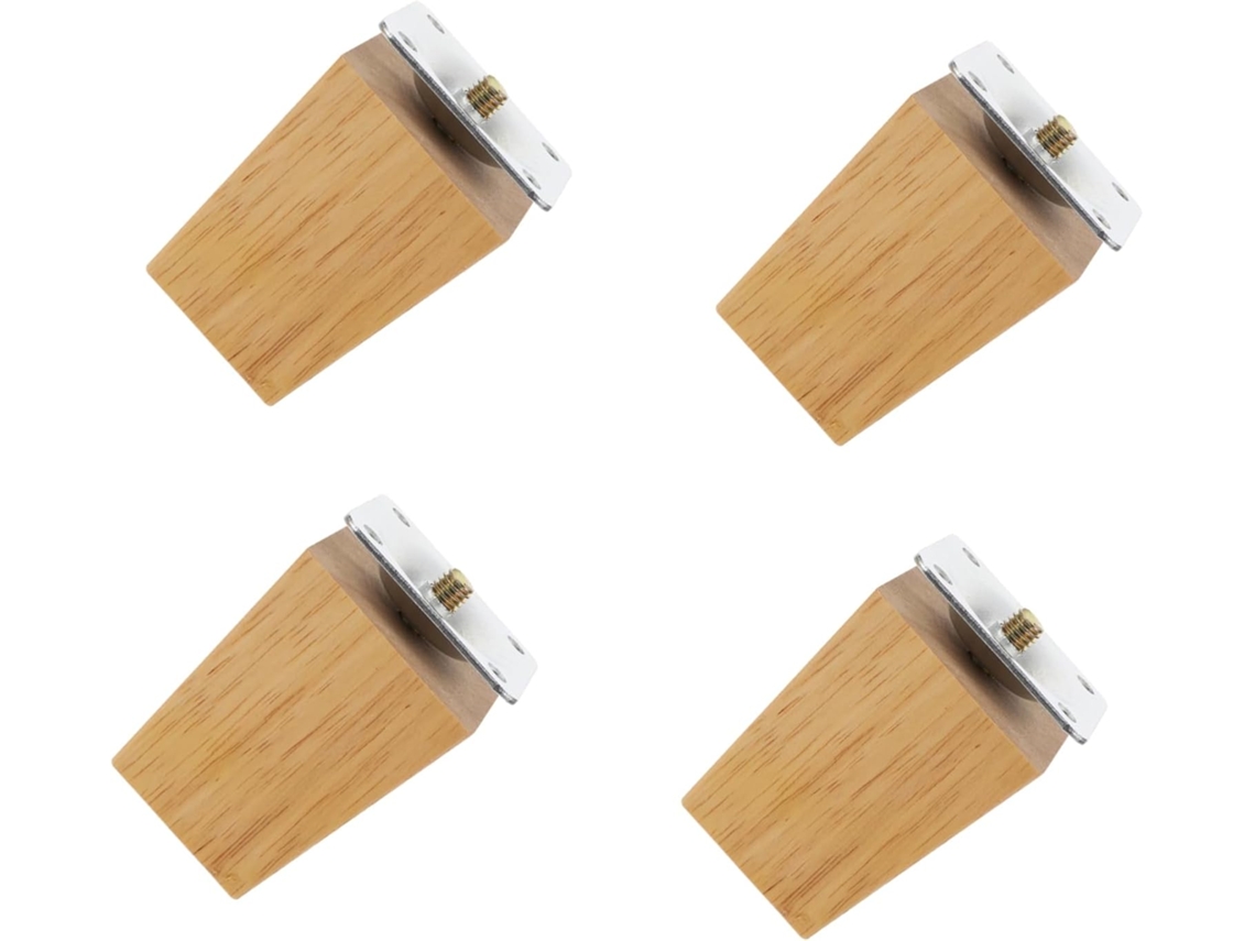 Villcase Conjunto De 4 Pés Mesa Madeira Clássicos E Decorativos Para Sofá, Armário E Mesa Resistentes