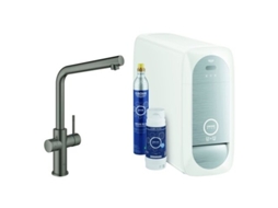 GROHE Blue Home L Spout Starter Kit 31454 Misturadora Monocomando de Lava-Loiça com Função de Filtro com Radiador e Wifi Cor: Grafite Dura Escovada