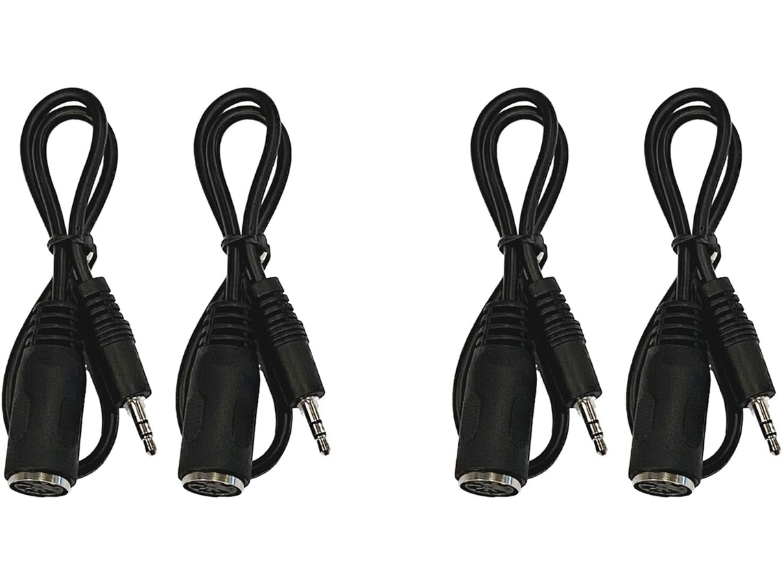 Pacote com 4 Adaptadores Midi Tipo a para 3,5 Mm, Cabo de 50 Cm , Linha de Áudio. SFUSHOS (20 Polegadas)