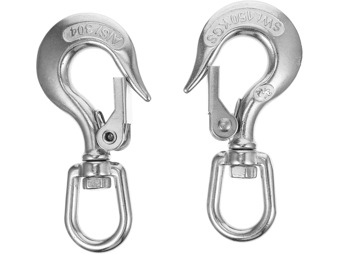 Ganchos Em Aço Inoxidável 304, Gancho De Carga Resistente, 2 Peças, An