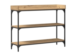 Mesa Console com Prateleira em Carvalho Artisiano MAISON EXCLUSIVE (100x30x80 cm)