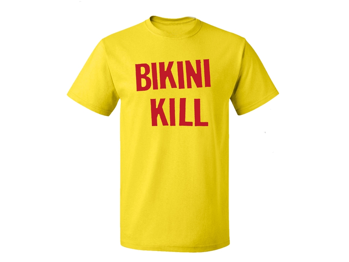 Camiseta Bikini Kill Yellow Flyer ROCKINSTONE Unissex Adulto Mais Vendida Tamanho: M