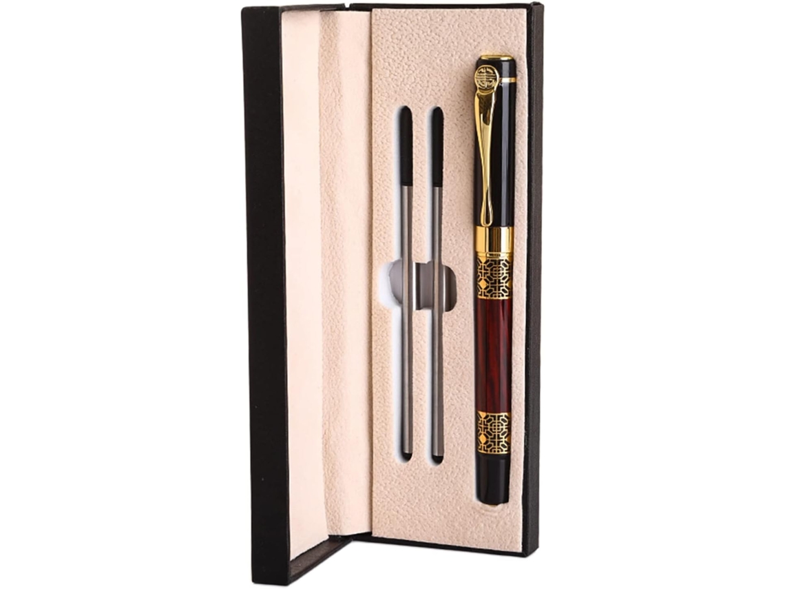 Conjunto De Canetas Esferográficas Pretas De Luxo, Recarregáveis, Com Ponta De 0,5 Mm, Para Uso Profissional Em Escritórios E Projetos Criativos.