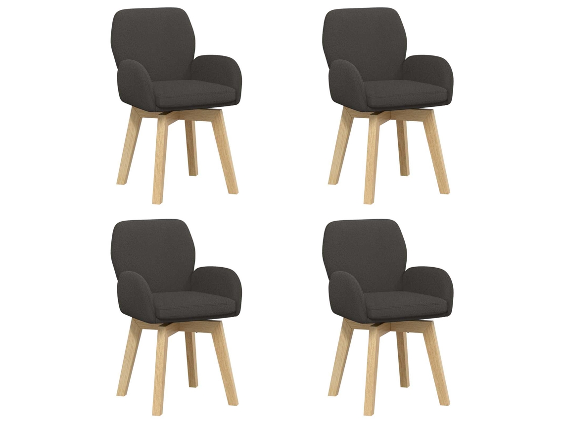 Maison Exclusive - Cadeiras De Jantar Giratórias 4 Unid. Bouclé Cinzento-escuro