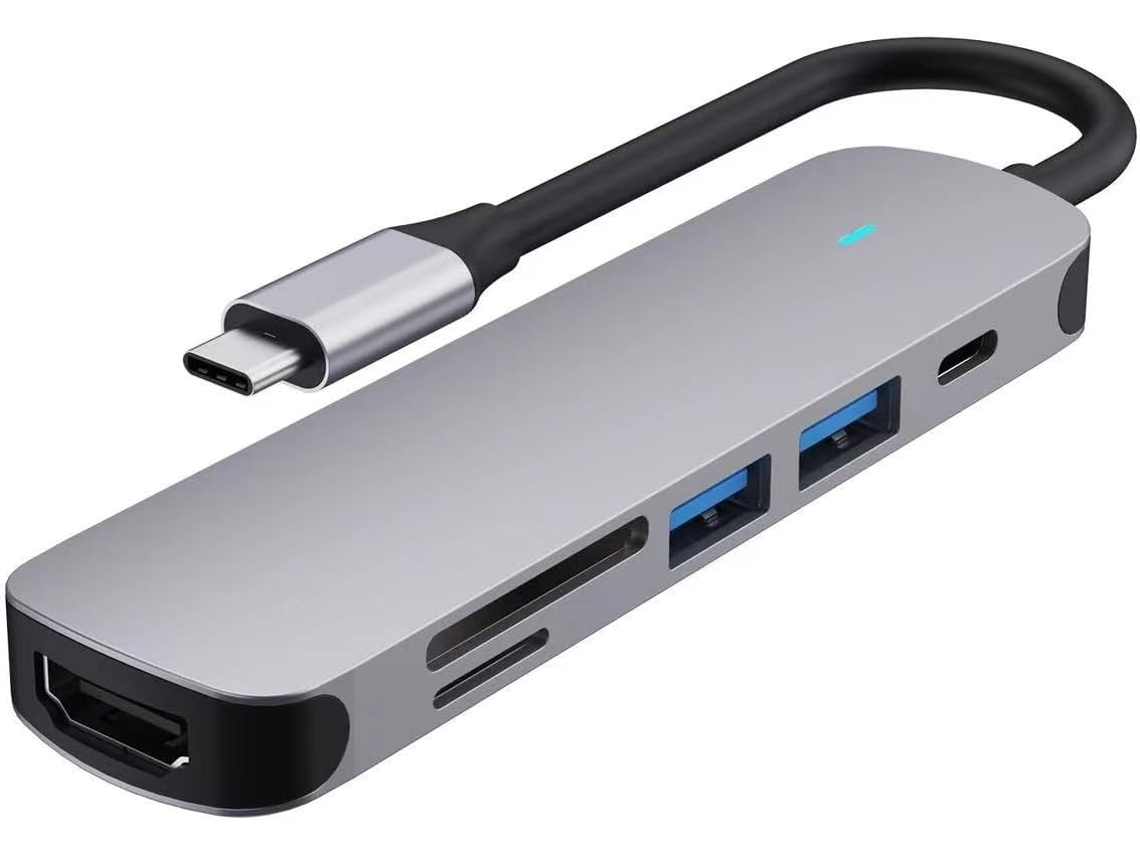 Hub Usb C Hdmi, Adaptador De Hub Usb C 6 Em 1 Ms Lula Com 4k A 30 Hz Brilvibera