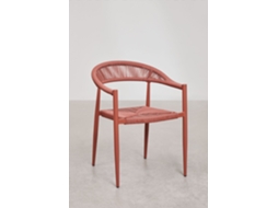 Sklum Pack De 2 Cadeiras De Jardim Empilháveis Com Braços Em Alumínio E Rattan Sintético Amatria Ratán Pe Terracota