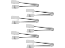 Conjunto De 6 Pinças Aço Inoxidável Antiderrapantes Para Churrasco Com Design Ondulado, Ideais Para Servir Cachorros