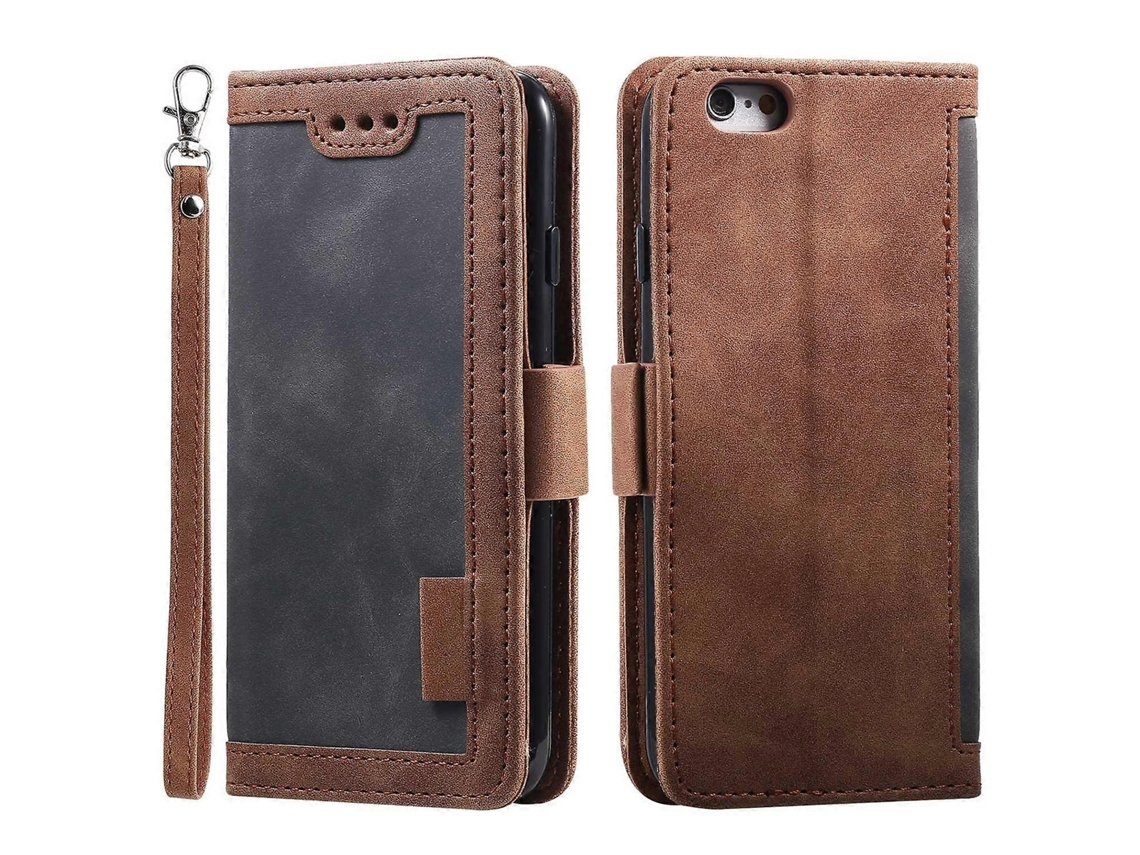 Capa De Couro Com Bloqueio Rfid Para Iphone 16e, Cinza