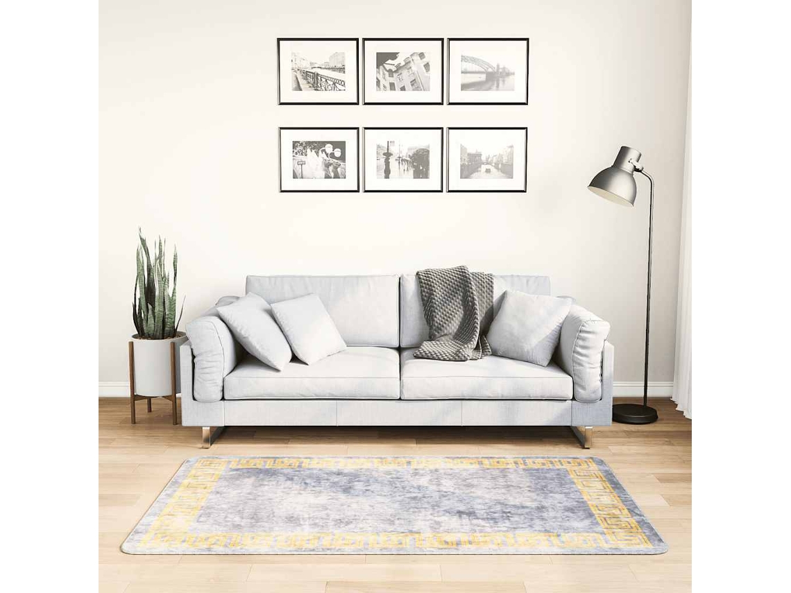 Vidaxl Tapete Lavável 80x150 Cm Cinzento