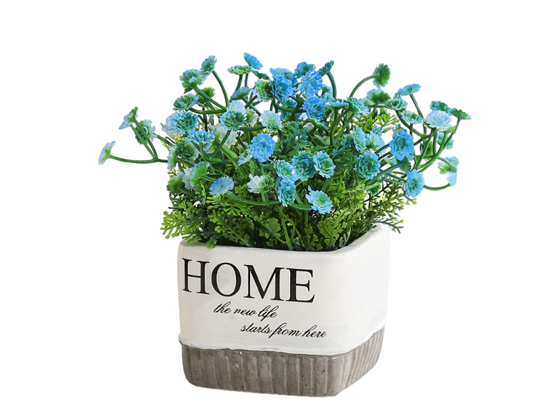 Vaso de Flores Artificiais Plantas Bonsai Falsas em Vaso de Metal para Casa Casamento Escritório NEVEANCE