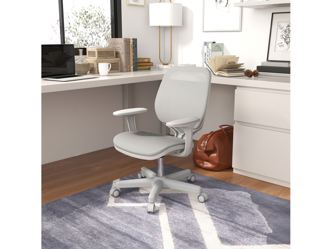 Cadeira Giratória Ergonômica 55x48x82,5-94,5 Cm, Cinza