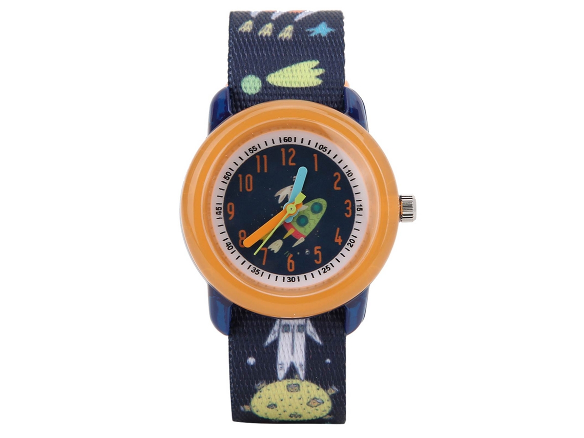 Primerox relógio Infantil Quartz Laranja Pulseira Animada Ajustável Resistente À Água
