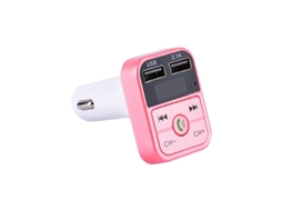 Transmissor Fm YIZHOOD B2 Kit de Carro Mãos-Livres Sem Fio Compatível com Bluetooth 5.0 Lcd Mp3 Player Dual Usb Rosa