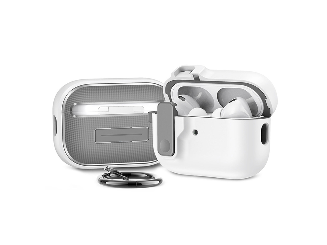 Capa Zruxe Para Airpods Pro 2 Estojo De Proteção Branco (fecho Magnético, Absorção De Choques, Suporta Carregamento Sem Fios)
