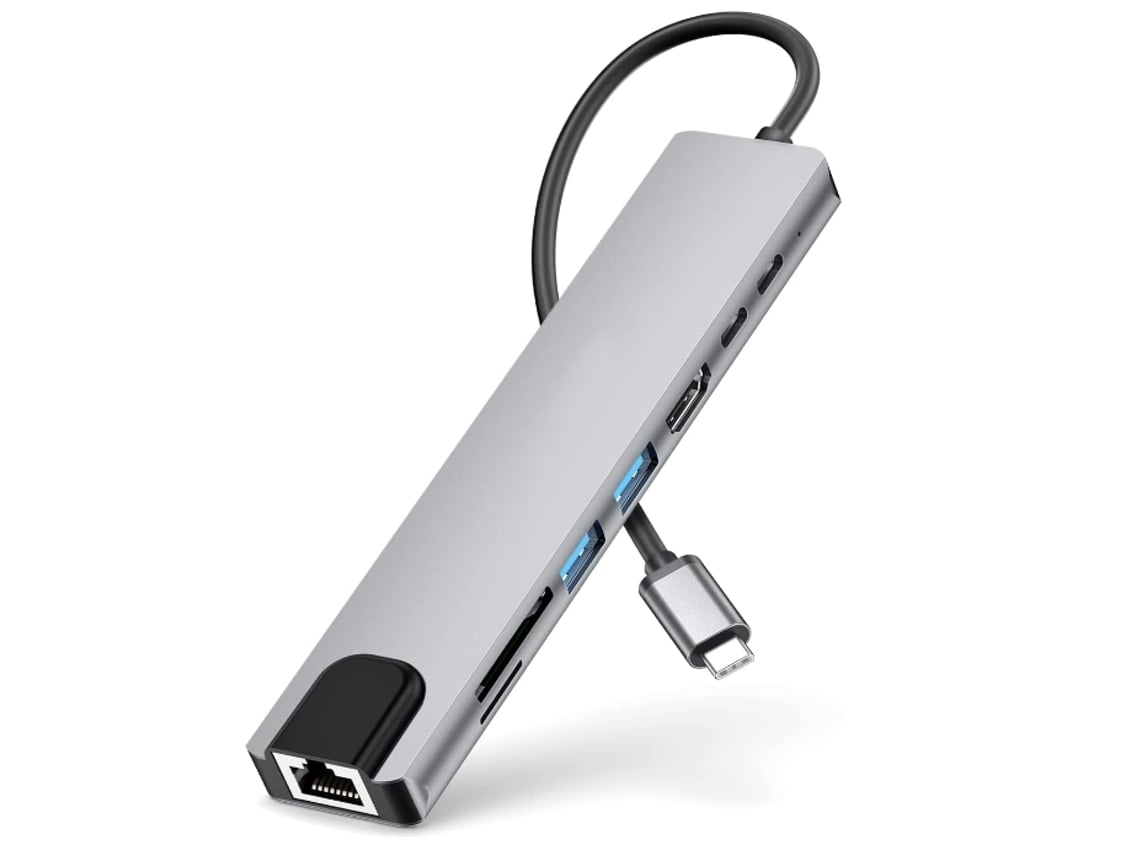 Hub Usb C Hub Usb-C 9 em 1 com Ethernet Adaptador Usb C Hub Multiport com 4K Hdmi 100 W Pd Cinza