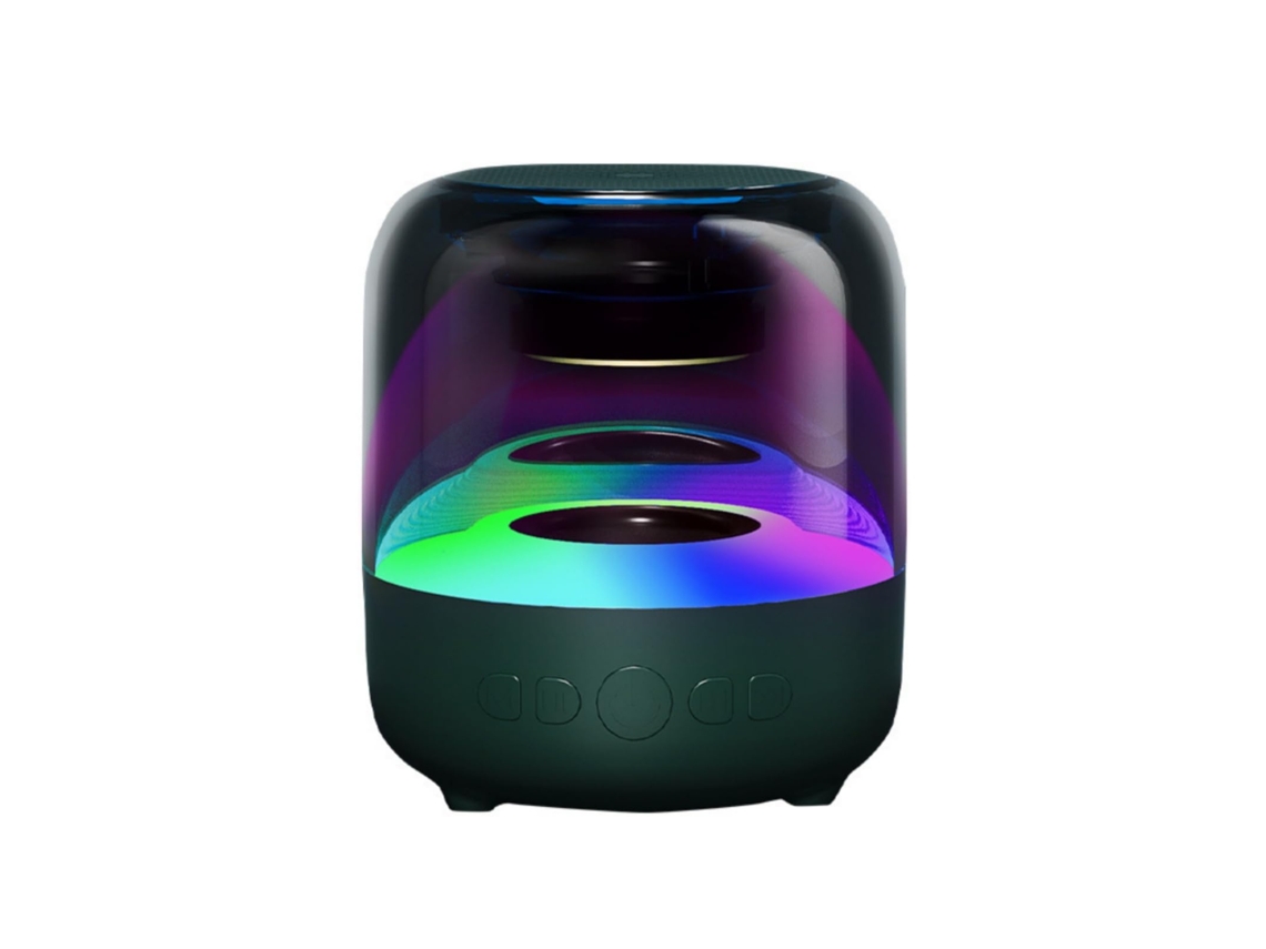 Coluna Bluetooth Portátil Com Luzes Led E Reprodução Usb E Tf