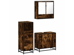 Bathroom Furniture Set, Bathroom Furniture Sets Vidaxl Marrom Madeira Processada (n/a)