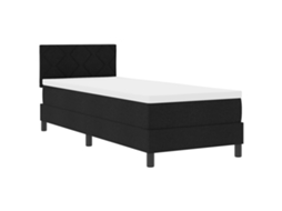 Conjunto 1 Cama Box Vidaxl Preto Tecido (80 X 200 Cm)