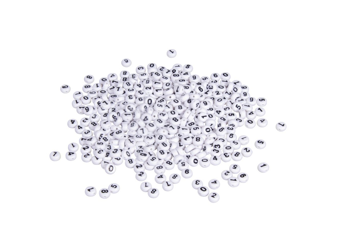 Contas Numeradas Redondas Brancas 6 Mm Rayher
