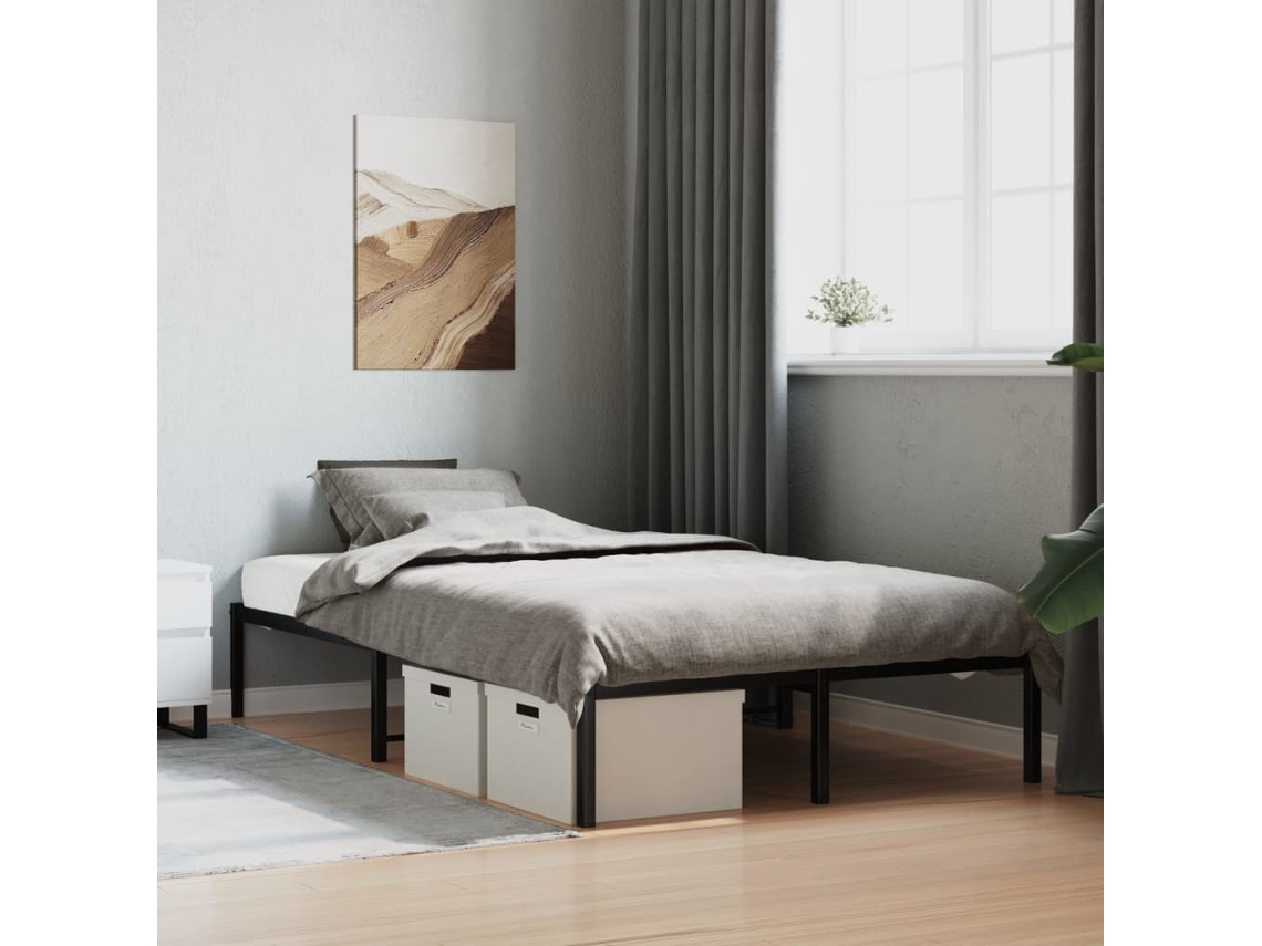 Estrutura De Cama 120x200 Cm Metal Preto