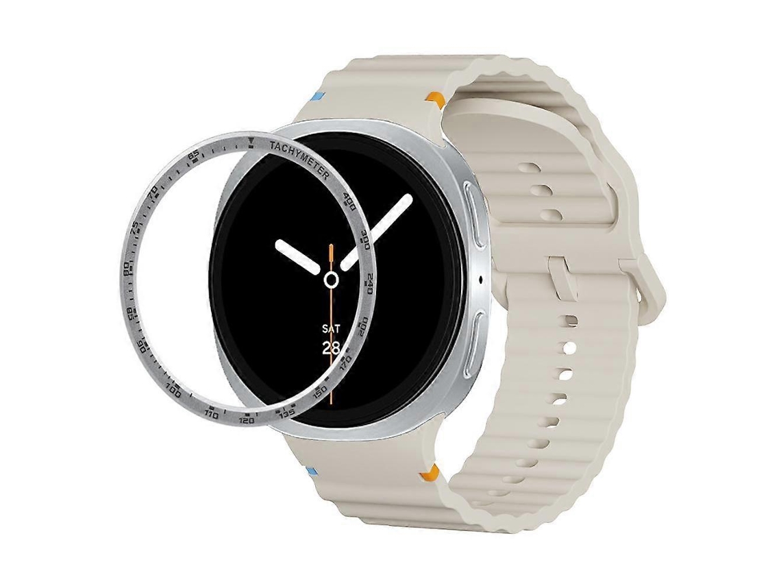 Pulseira De Silicone Com Aro Giratório E Fivela Colorida Com Costura Em Padrão Ondulado.
