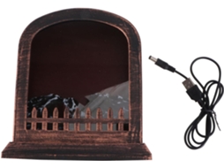 Lâmpada De Chama Simulada Com Efeito Decorativo De Ritmo De Chama, Em Plástico Cor Café Para Decoração.