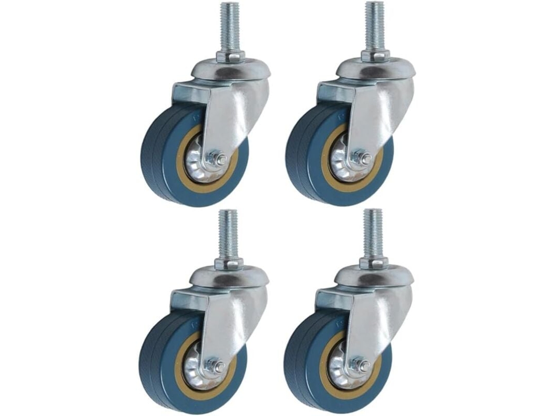 Conjunto De 4 Rodízios Giratórios De 360º Para Móveis, 75 Mm, M10, Para Serviço Pesado. Aquaforge