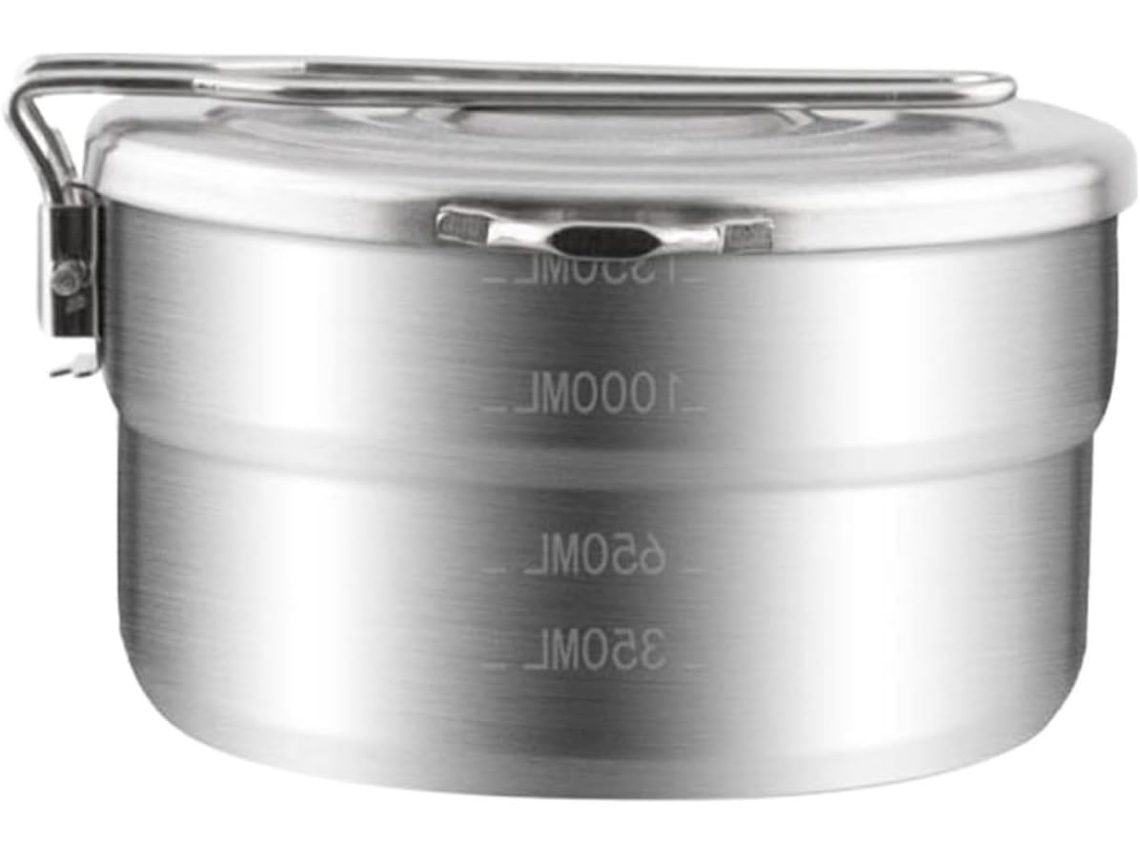 Lancheira Bento Redonda, Portátil E Leve Em Aço Inoxidável 304, Ideal Para Piqueniques E Atividades Ao Ar Livre