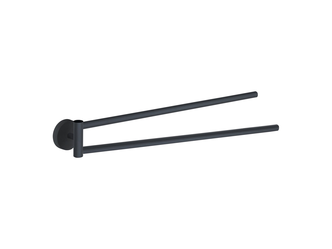 23231400200 Toalheiro duplo Eros preto fosco GEDY