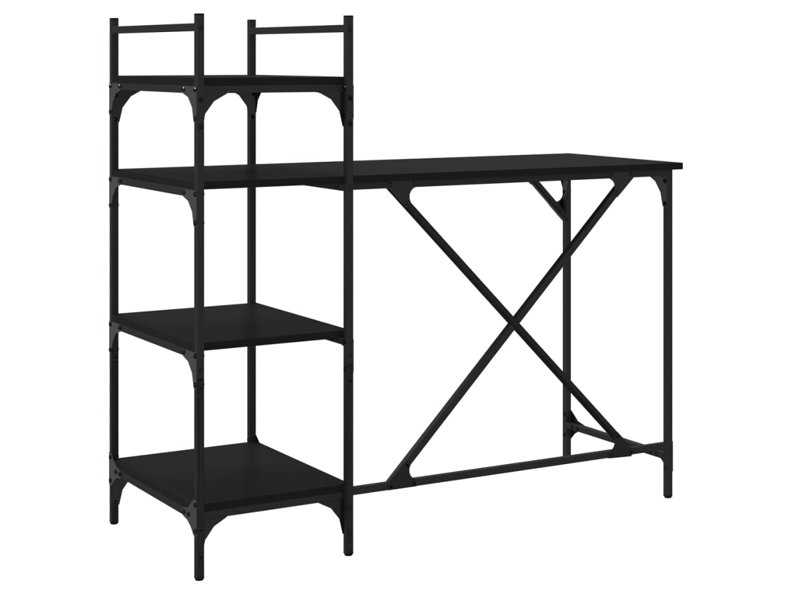 Secretária de Computador com Prateleiras Preto MAISON EXCLUSIVE (120x47x109 cm)